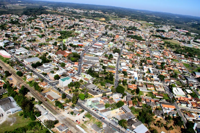 vista aérea cidade de embu-guaçu
